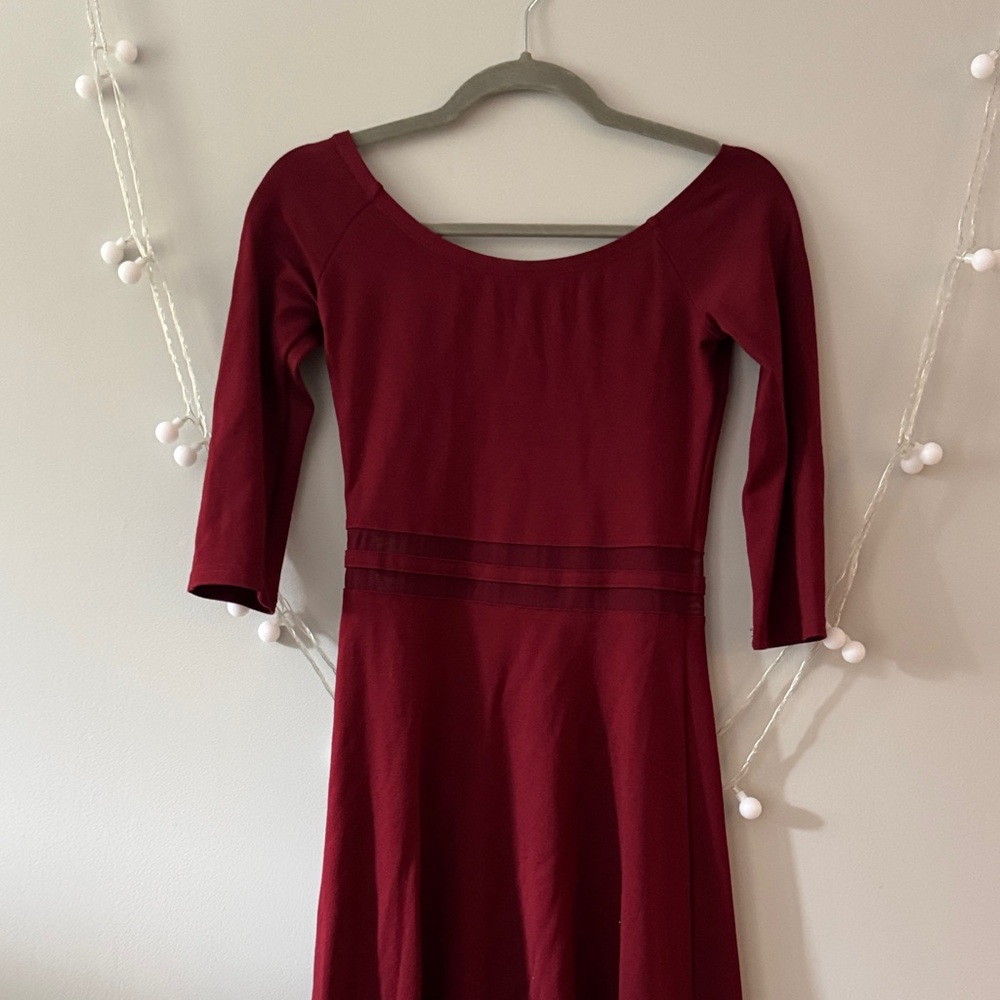 Yes to the Mesh burgundy dress LULUS size S - Picture 8 of 15